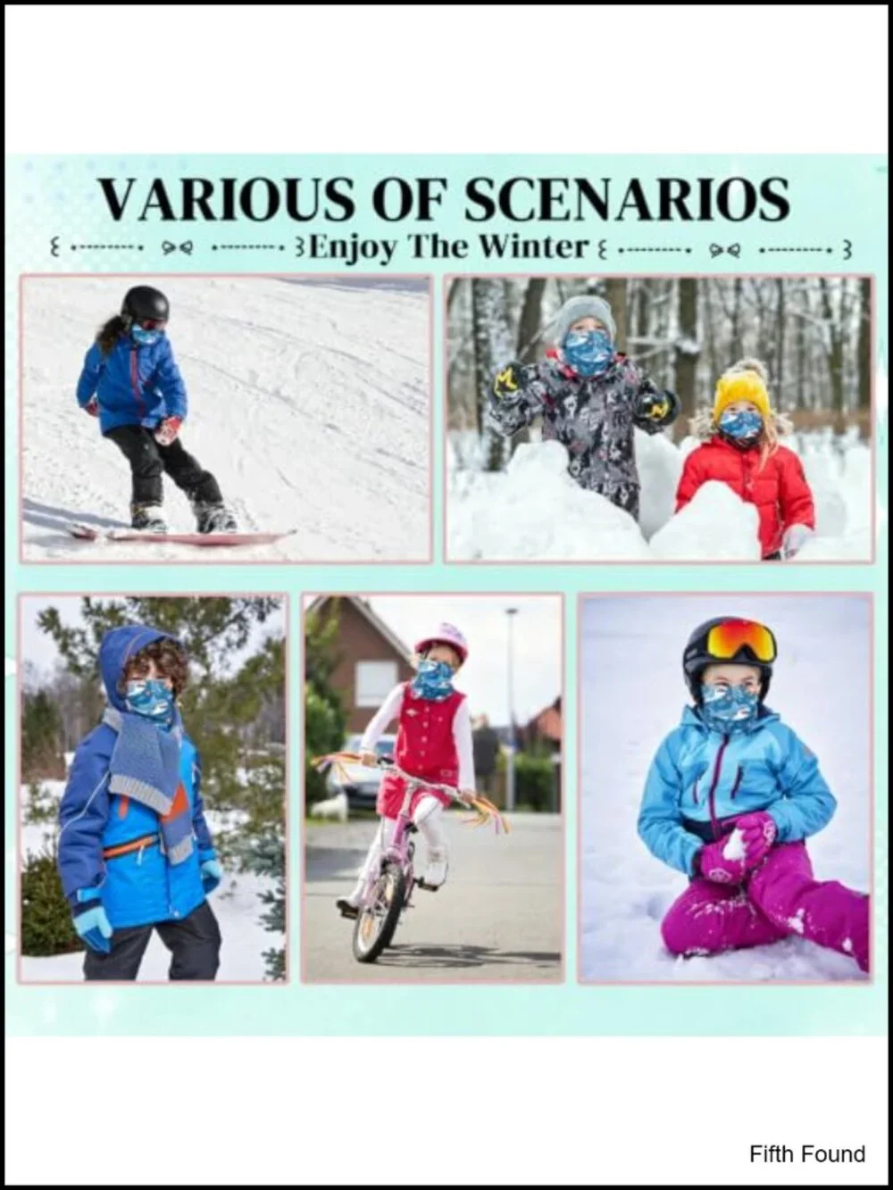Kids Fleece Neck Gaiter Windproof Winter Warmer Face Cover Boys Girls